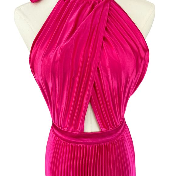 L'IDEE Renaissance Split Gown Maxi Dress Punch Pink NWT - Picture 7 of 15